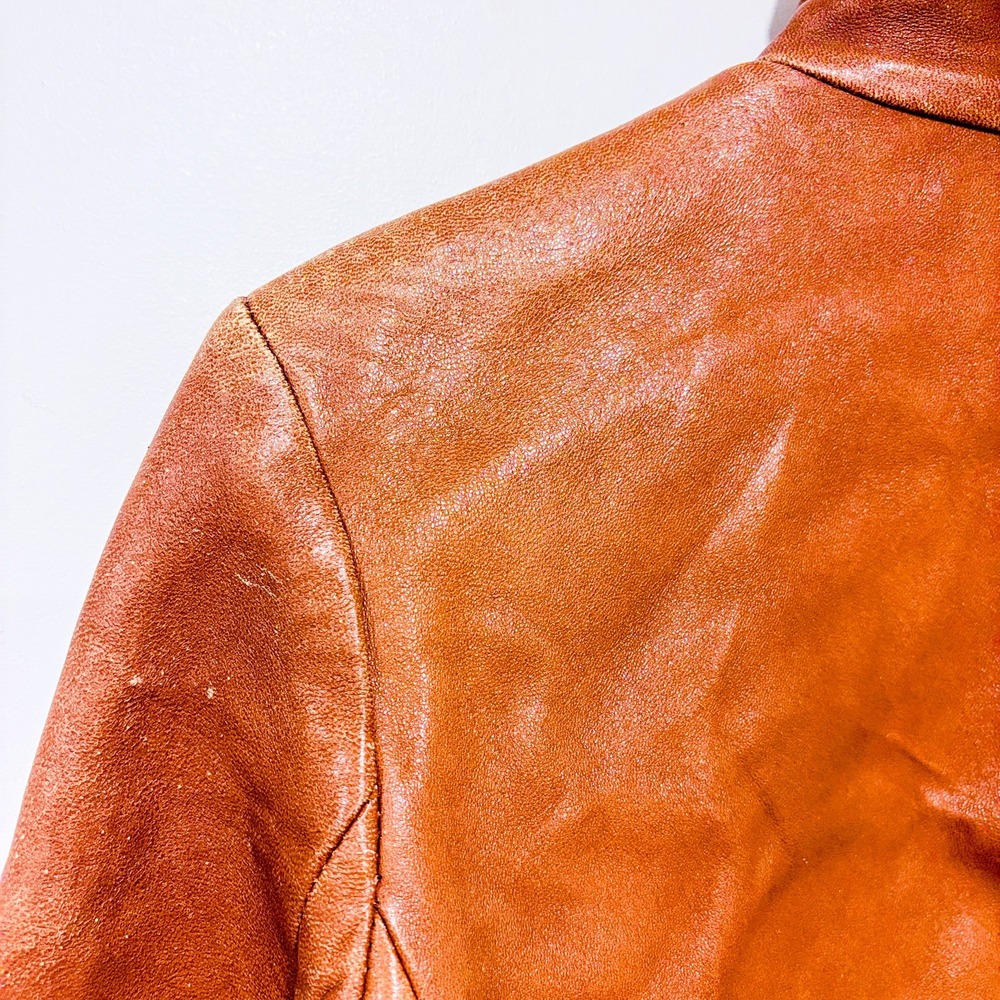 VERA PELLE Taupe leather jacket | Vintage minimalist | Small - Picture 10 of 14